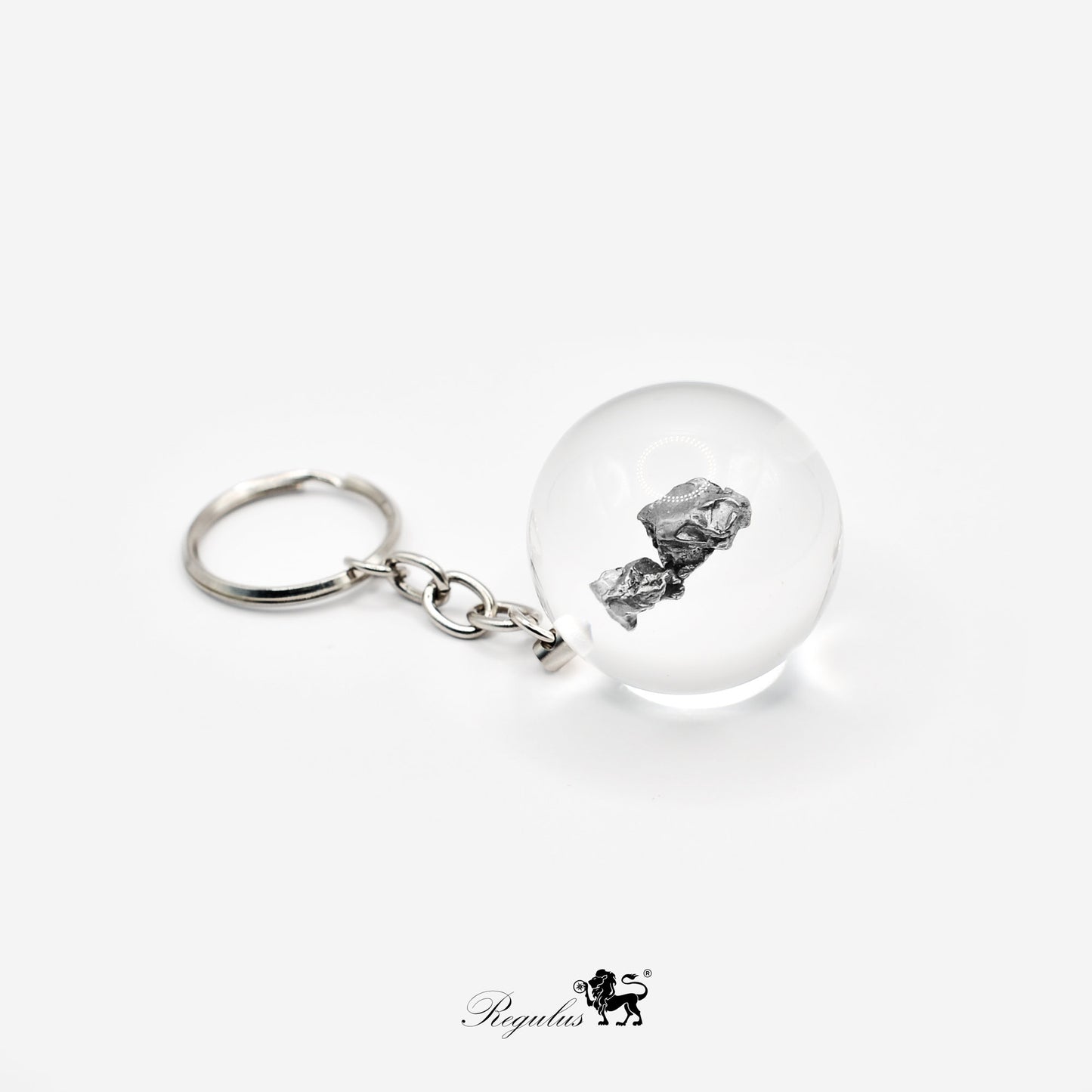 Meteorite Key chain,Campo Del Cielo iron meteorite Inside Crystal Ball,Outer Space Gift