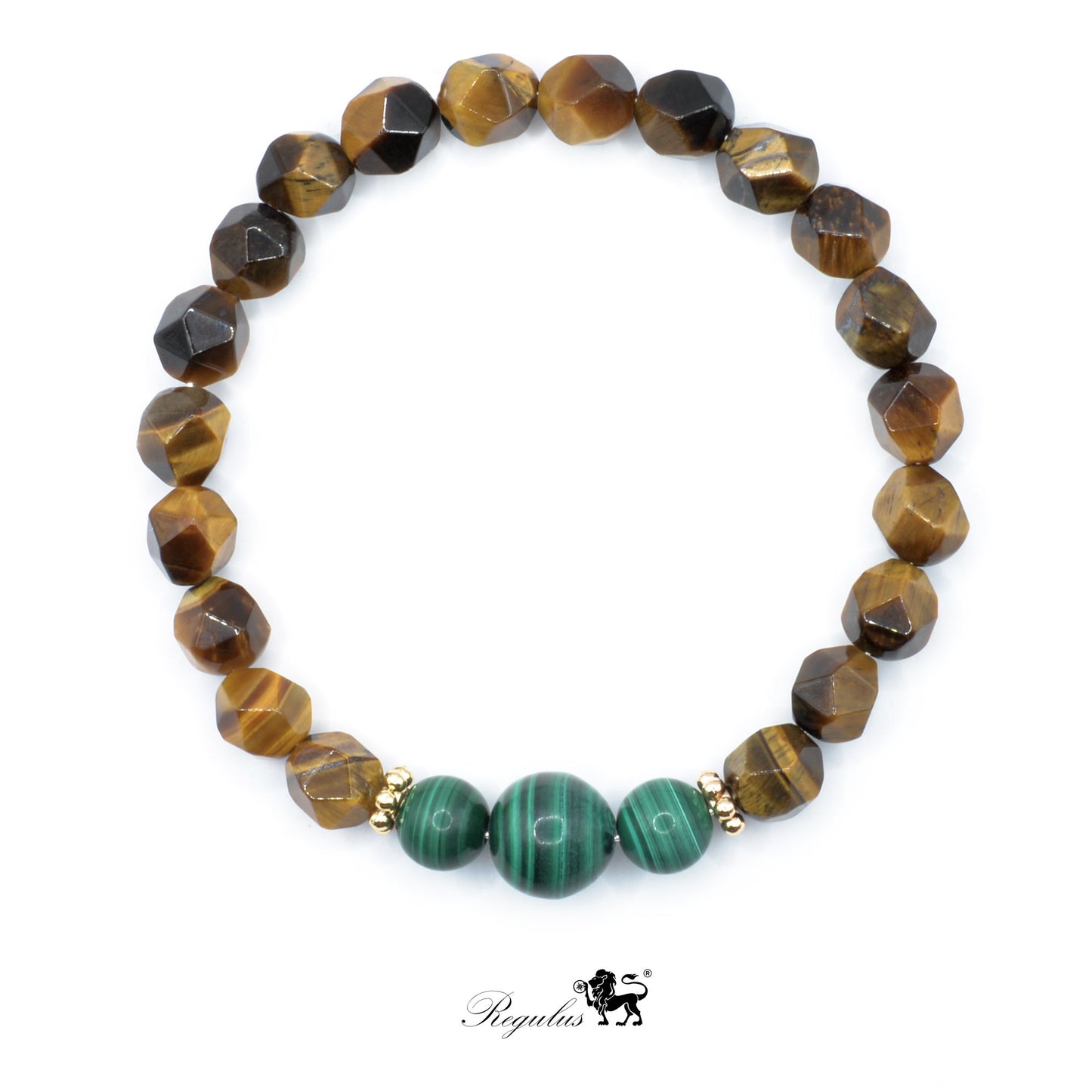 Malachite Bracelet,Tiger's Eye Bracelet,Healing Meditation Balance facet Bracelet-Spiritual Protection Inner Peace Anxiety Relief Gift
