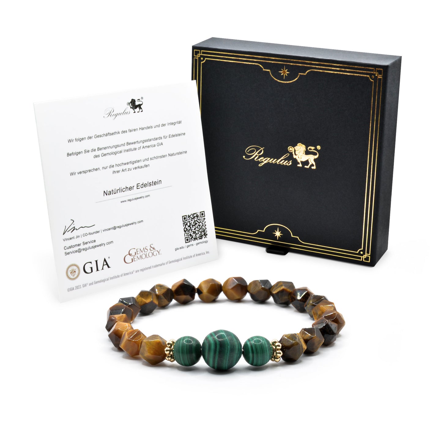 Malachite Bracelet,Tiger's Eye Bracelet,Healing Meditation Balance facet Bracelet-Spiritual Protection Inner Peace Anxiety Relief Gift